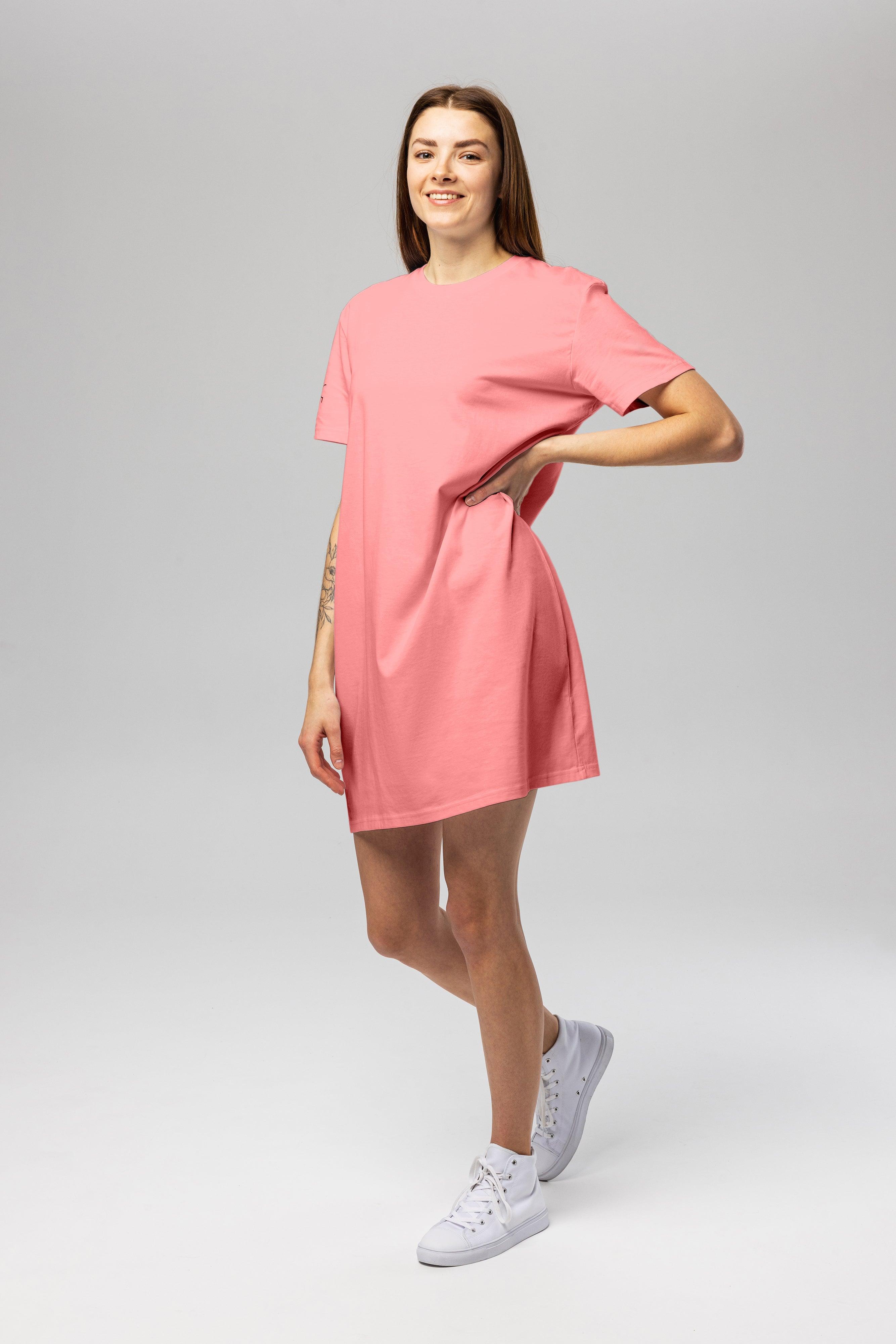 Oversized pink t shirt dress online