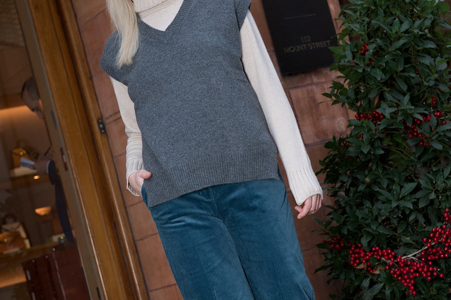 The Gloria Cashmere V-neck Vest