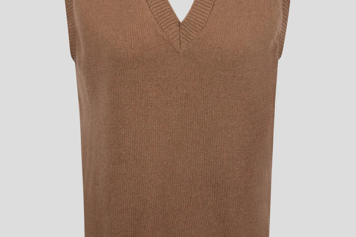 The Gloria Cashmere V-neck Vest