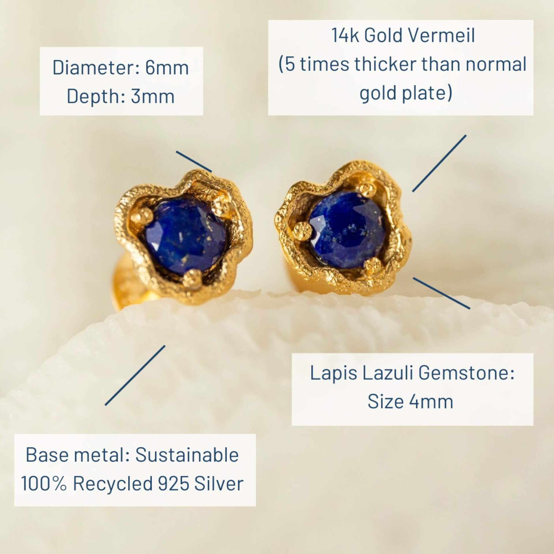 Blue Topaz & Lapis Lazuli on sale 14K Gold Vermeil Over Sterling Silver Earring